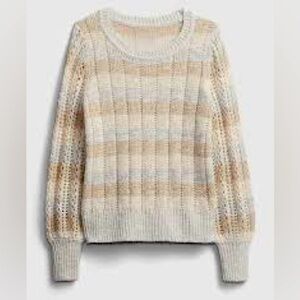Gap Pointelle Striped Crewneck Sweater in S